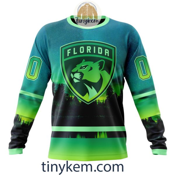 Florida Panthers With Special Northern Light Design 3D Hoodie, Tshirt