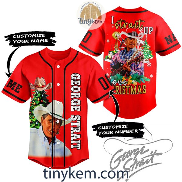 George Strait Christmas Customized Baseball Jersey