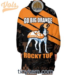 Go Big Orange Rocky Top Tennessee Vols Fleece Blanket Hoodie2B3 AtMQC