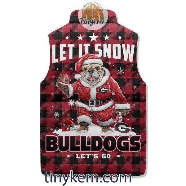 Go Dawgs Bulldogs Puffer Sleeveless Jacket: Let It Snow