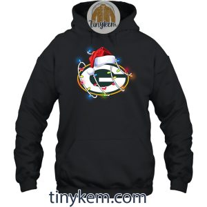 Green Bay Packers With Santa Hat And Christmas Light Shirt2B2 DI2Ei