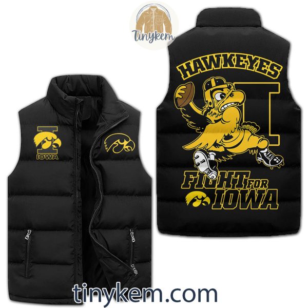 Iowa Hawkeyes Customized Puffer Sleeveless Jacket
