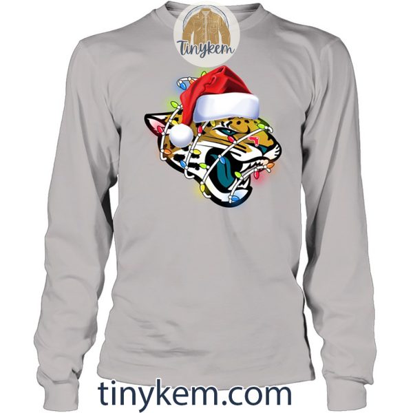 Jacksonville Jaguars With Santa Hat And Christmas Light Shirt