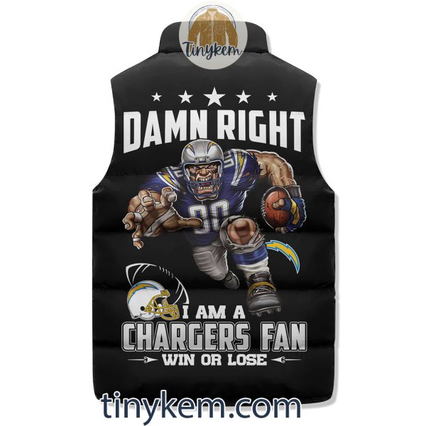 Los Angeles Chargers Puffer Sleeveless Jacket: Bolt Up