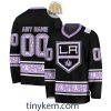 Minnesota Wild Customized Hockey Fight Cancer Lavender V-neck Long Sleeves Jersey