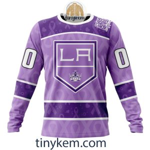 Los Angeles Kings Purple Lavender Hockey Fight Cancer Personalized Hoodie2C Tshirt2B4 LcThb