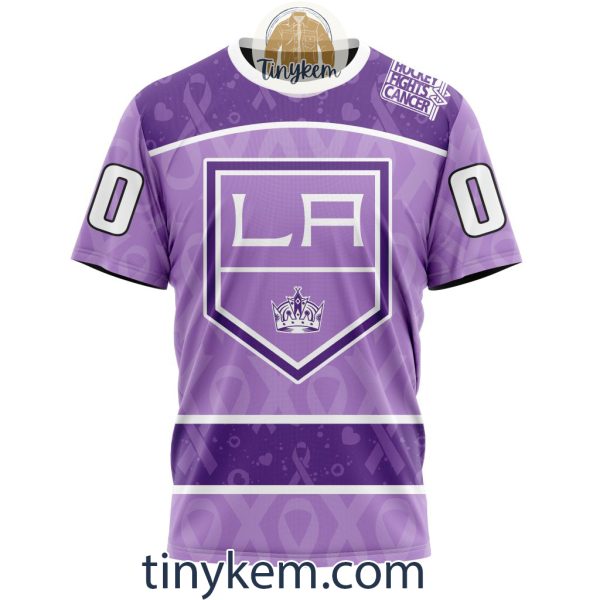 Los Angeles Kings Purple Lavender Hockey Fight Cancer Personalized Hoodie, Tshirt