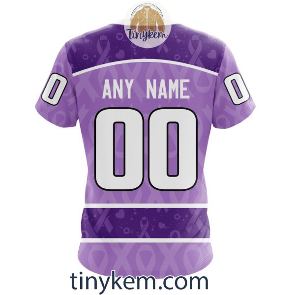 Los Angeles Kings Purple Lavender Hockey Fight Cancer Personalized Hoodie, Tshirt