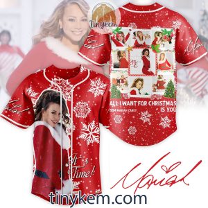 Mariah Carey Merry Christmas Baseball Jersey2B2 m7p03
