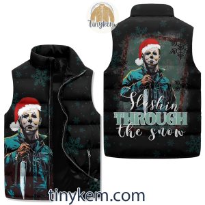 Michael Myers Christmas Puffer Sleeveless Jacket