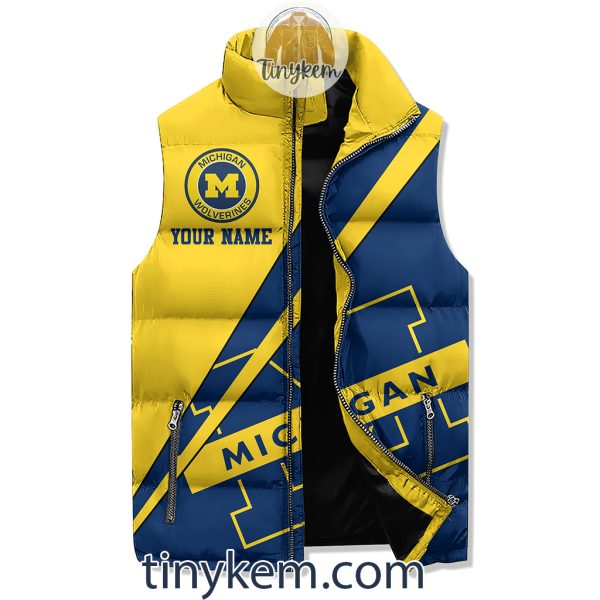 Michigan Wolverines Customized Puffer Sleeveless Jacket: Go Blue