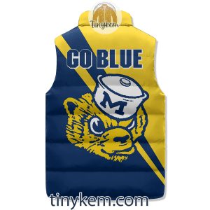 Michigan Wolverines Customized Puffer Sleeveless Jacket Go Blue2B2 0EkYi