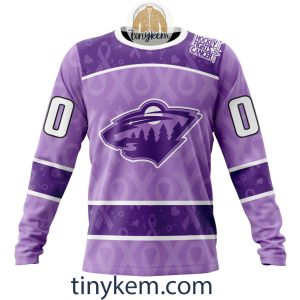 Minnesota Wild Purple Lavender Hockey Fight Cancer Personalized Hoodie2C Tshirt2B4 2jkOx