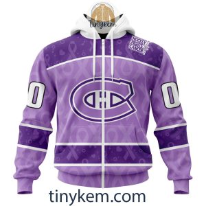 Montreal Canadiens Purple Lavender Hockey Fight Cancer Personalized Hoodie2C Tshirt2B2 YjWBf