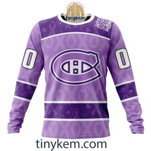 Montreal Canadiens Purple Lavender Hockey Fight Cancer Personalized Hoodie2C Tshirt2B4 M5unJ