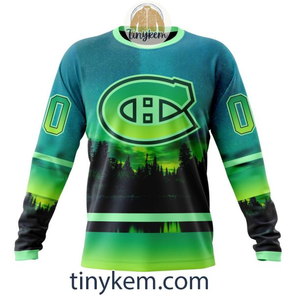 Montreal Canadiens With Special Northern Light Design 3D Hoodie, Tshirt