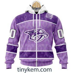 Nashville Predators Purple Lavender Hockey Fight Cancer Personalized Hoodie2C Tshirt2B2 i5ep9