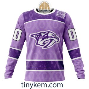 Nashville Predators Purple Lavender Hockey Fight Cancer Personalized Hoodie2C Tshirt2B4 JpJqE