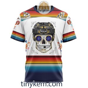 Nashville Predators With Dia De Los Muertos Design On Custom Hoodie Tshirt2B6 wswWh