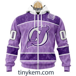 New Jersey Devils Purple Lavender Hockey Fight Cancer Personalized Hoodie2C Tshirt2B2 kQZzF