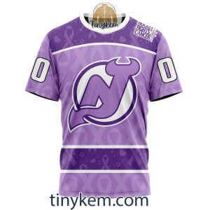 New Jersey Devils Purple Lavender Hockey Fight Cancer Personalized Hoodie2C Tshirt2B6 Rjejf