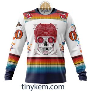New Jersey Devils With Dia De Los Muertos Design On Custom Hoodie Tshirt2B4 WjevF