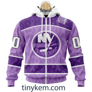 New York Islanders Purple Lavender Hockey Fight Cancer Personalized Hoodie2C Tshirt2B2 tQVAc
