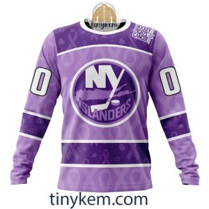 New York Islanders Purple Lavender Hockey Fight Cancer Personalized Hoodie2C Tshirt2B4 qd0lp
