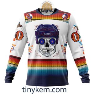 New York Islanders With Dia De Los Muertos Design On Custom Hoodie Tshirt2B4 rKtx5