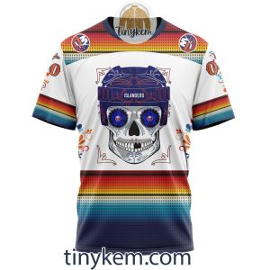 New York Islanders With Dia De Los Muertos Design On Custom Hoodie Tshirt2B6 QTOPe