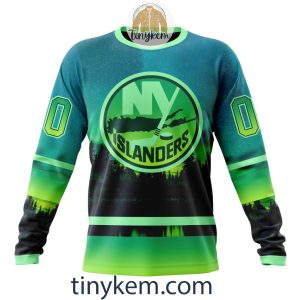 New York Islanders With Special Northern Light Design 3D Hoodie Tshirt2B4 YfbR2