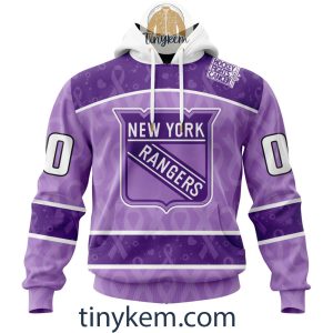 New York Rangers Customized St.Patrick’s Day Design Vneck Long Sleeve Hockey Jersey