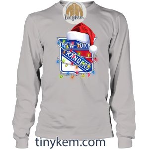 New York Rangers With Santa Hat And Christmas Light Shirt2B4 D9JGX