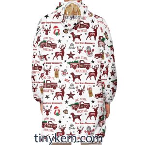 Ohio State Buckeyes football Christmas Pattern Fleece Blanket Hoodie2B3 HMhgd