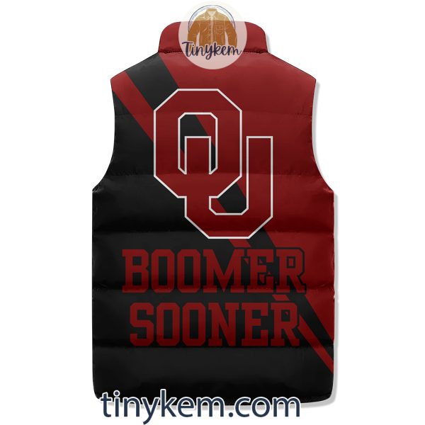 Oklahoma Customized Puffer Sleeveless Jacket: Boomer Sooner