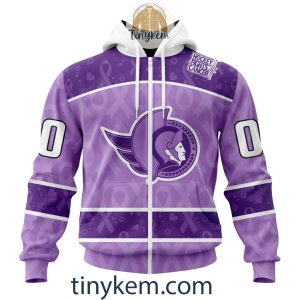 Ottawa Senators Purple Lavender Hockey Fight Cancer Personalized Hoodie, Tshirt