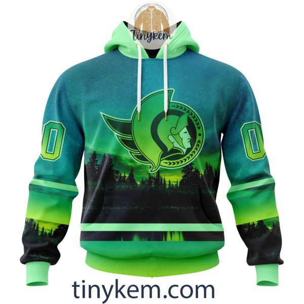 Ottawa Senators With Special Northern Light Design 3D Hoodie, Tshirt