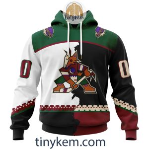 Arizona Coyotes With Dia De Los Muertos Design On Custom Hoodie, Tshirt