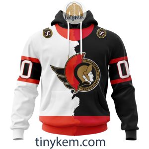 Ottawa Senators Customized St.Patrick’s Day Design Vneck Long Sleeve Hockey Jersey