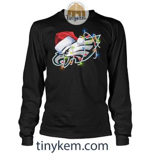 Philadelphia Eagles With Santa Hat And Christmas Light Shirt2B4 P3qEl