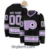 Pittsburgh Penguins Customized Hockey Fight Cancer Lavender V-neck Long Sleeves Jersey