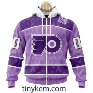 Philadelphia Flyers Purple Lavender Hockey Fight Cancer Personalized Hoodie2C Tshirt2B2 XjKrB