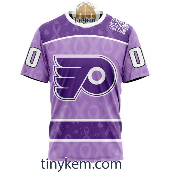 Philadelphia Flyers Purple Lavender Hockey Fight Cancer Personalized Hoodie, Tshirt
