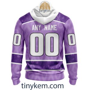 Pittsburgh Penguins Purple Lavender Hockey Fight Cancer Personalized Hoodie2C Tshirt2B3 H6P1K