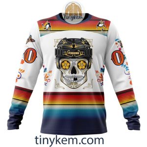 Pittsburgh Penguins With Dia De Los Muertos Design On Custom Hoodie Tshirt2B4 gfWs3