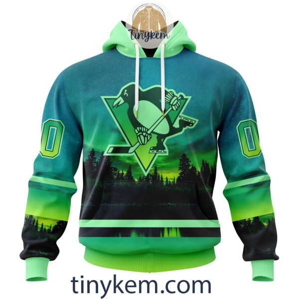 Pittsburgh Penguins With Special Northern Light Design 3D Hoodie, Tshirt