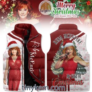 Reba McEntire Merry Christmas Puffer Sleeveless Jacket