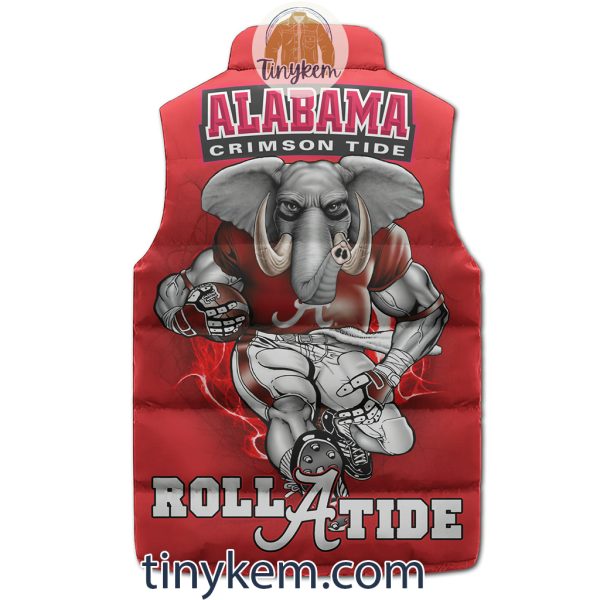 Roll Tide Football Elephant Puffer Sleeveless Jacket