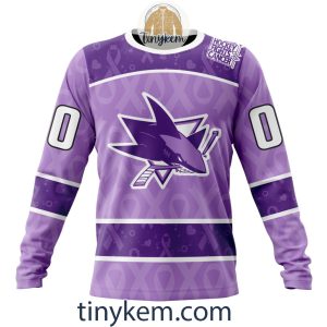 San Jose Sharks Purple Lavender Hockey Fight Cancer Personalized Hoodie2C Tshirt2B4 NpwGc