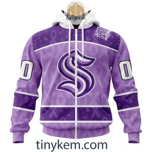 Seattle Kraken Purple Lavender Hockey Fight Cancer Personalized Hoodie2C Tshirt2B2 j5XHn